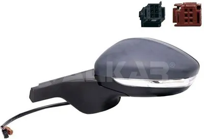 Produktbild von ALKAR 6139881 Außenspiegel Seitenspiegel Links für CITROËN C3 III (SX) Beheizt Konvex Grundiert Elektrisch