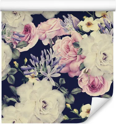 Produktbild von 10m VLIES TAPETE Rolle Blumen Rosen Vintage XXL
