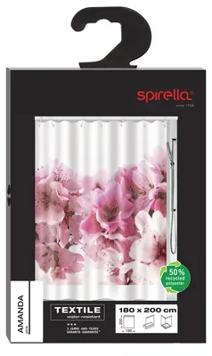 Produktbild von Spirella 10.15174, Muster, Polyester, Pink, Maschinenwäsche, 40 °C, 1800 mm