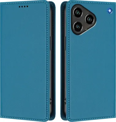 Produktbild von Handyhülle für ZTE Blade A76 4G, Kunstleder Klapphülle Stoßfeste Magnetische Hülle mit Ständer Blau