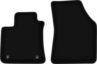 Produktbild von Wielganizator Velours-Autoteppiche vorne – passend für Renault Megane IV (Grand-Coupe, Liftback, Kombi, Grandtour, Coupé, GT, Bj. 2015-) –  schwarz, passgenau, mit Befestigungen set 2 Stk.