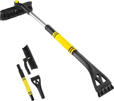 Produktbild von Eiskratzer Auto mit Besen, 2 in 1 Auto Eiskratzer Scheibenkratzer Auto,Abnehmbarer Auto Eiskratzer mit Schaumstoffgriff & 360° Drehbarem Bürstenkopf
