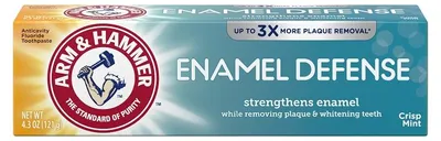 Produktbild von Arm & Hammer Zahnpasta, Enamel Defense, für Zahnaufhellung und Zahnschmelzhärtung, mit Fluorid, 121gr