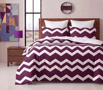Produktbild von L'essentiel Maison, Bettwäsche-Set (2-teilig) 200x200 cm, Weiß-Lila, 70% Baumwolle