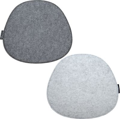 2 Filz Sitzkissen Oval 40x37cm Stuhlkissen Warme Sitzauflage 8mm Hellgrau Grau