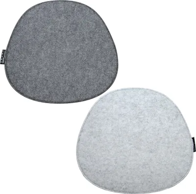 Obrázek produktu pro Polštářek na židli z plsti sada 2 ks CHIC oválný šedý 40x37cm