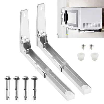 Produktbild von Mikrowellenhalterung 304 Edelstahl - Wandhalterung - Ofenhalterung - Verstellbare Länge 200-350 mm - 2 Stück - Robust und Langlebig - Küchenregal