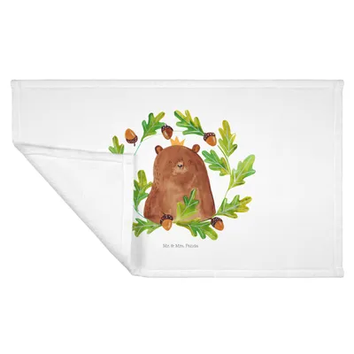 Produktbild von Mr. & Mrs. Panda Handtuch Bär König - Weiß - Geschenk, gesichtstuch, Flauschtuch, Daddy, Baumwollhandtuch, Papi, Händehandtuch, Vatertag, Teddy, Dad, Papa, 50x100