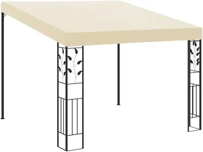 Produktbild von Wand-Pavillon, Faltpavillon, Gartenpavillon, Gartenzelt, Gazebo, Sonnenschutz Garten, Partyzelt, 3x3x2,5 m Cremeweiß