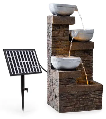 Obrázok produktu pre blumfeldt Fez solárna fontána, LED, 34 x 76 x 36 cm (ŠxVxH), polyresin, hnedá