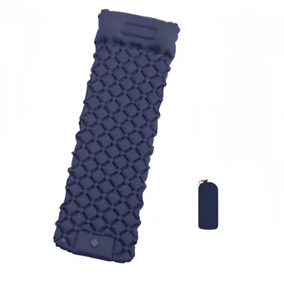 Produktbild von Kombinierbare Mehrpersonen-Luftmatratze 150kg Tragkraft, 5cm Dicke mit Fußpumpe & Doppelventil, Camping Sleeping Pad, Ergonomisch weich, Dunkelblau