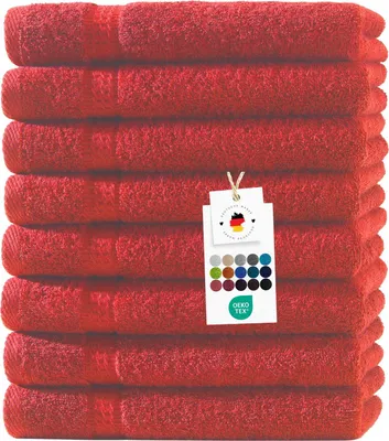 Produktbild von Gästehandtücher 30x50 cm aus 100% Baumwolle im 8er Set, Frottier Handtücher 500g/m2