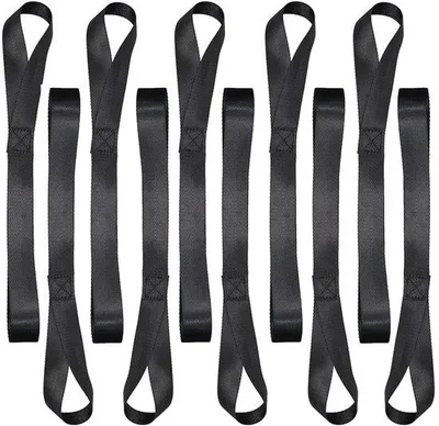 Produktbild von 10 Stück Nylon-Schnüre mit Ösen, 46 cm lang, schwarze Nylon-Zubehör, kurze Schnürösen für Fahrrad, Motorrad, Transport, 46 x 2,5 cm