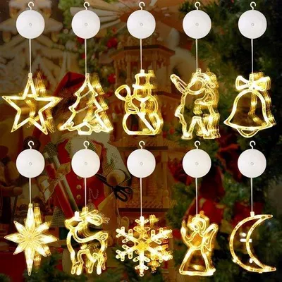 Produktbild von Weihnachtsbeleuchtung LED-Fensterdeko 10er Set Innen Außen Deko