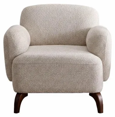 Immagine prodotto di Poltrona da soggiorno, stile moderno, struttura in legno color beige, poggiatesta imbottito