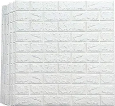 Obrázek produktu pro balení 5 samolepicích tapet 35 x 38 cm s cihlovým 3D vzorem, tetování na zeď, nástěnné panely - BRICKSBY