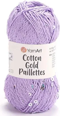 Produktbild von YarnArt Baumwolle Gold Paillettes Hellviolett: Glänzendes Baumwollgarn 50g
