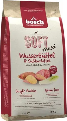 Produktbild von bosch Tiernahrung SOFT Maxi Wasserbüffel & Süßkartoffel 12.5kg, Adult, Groß (26-44 kg), Büffel, Süßkartoffeln, 12,5 kg