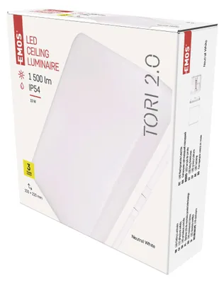 LED svítidlo TORI 22 x 22 cm, 15 W, neutrální bílá, IP54