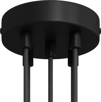 Zdjęcie produktu dla Zestaw Creative-Cables: metalowa rozeta cylindryczna z 5 otworami – cylindryczna, czarna