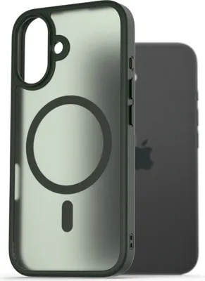 Productafbeelding van AlzaGuard matte hoesje, compatibel met MagSafe, voor iPhone 16, donkergroen