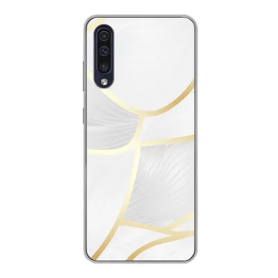 Produktbild von MuchoWow® Handyhülle Schutzhülle Hülle für Samsung Galaxy A30s Abstraktes Muster mit goldenen Linien Silikon Softcase Handy Hülle - Karteninhaber