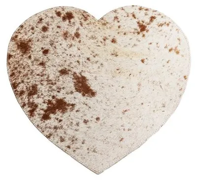 Imagen del producto de Mars & More: Mantel individual de cuero, diseño de corazón, color marrón/blanco, 39 cm