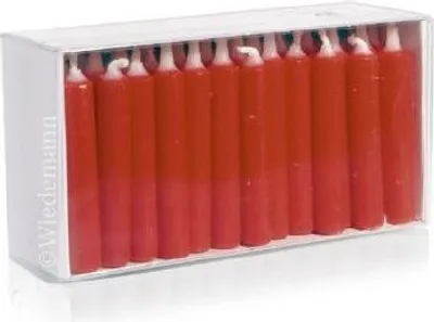 Produktbild von Pyramidenkerzen, Puppenlichte, Baumkerzen 65 x Ø 10 mm Rot, 50 Stück
