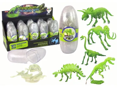 Produktbild von Lean Toys Im Dunkeln leuchtendes 3D-Skelett eines Mammutdinosauriers in einem Ei