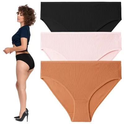 Produktbild von Damenunterwäsche - Damenwäsche Größe L - Slip Damen 3 Stück - Baumwollslip