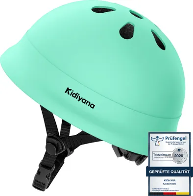 Produktbild von Kidiyana Kinderhelm XS 48–54 cm – verstellbarer Fahrrad-, Skate- & Rollerhelm, stoßfeste PC-Schale, ab 1 Jahr, Grün