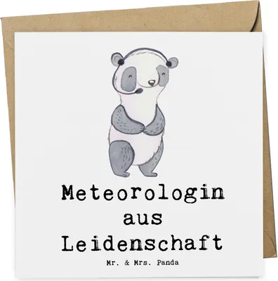 Produktbild von Mr. & Mrs. Panda Grußkarte Meteorologin Leidenschaft - Weiß - Geschenk, Klappkarte, anlasskarte, Glückwunschkarte, faltkarte, doppelkarte