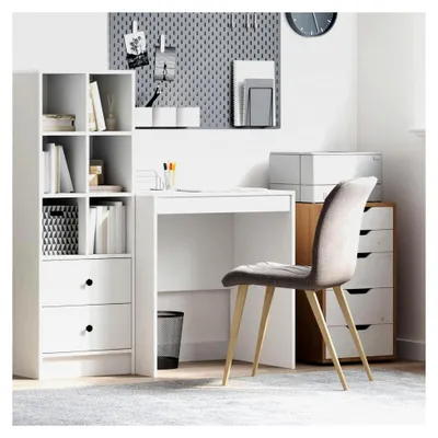 Produktbild von Büroschreibtisch weiß aus Holzwerkstoff 70 x 50 x 76 cm