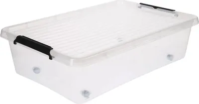 Produktbild von 5Five Aufbewahrungsbox mit Deckel - Clip Box - 29 Liter - 39 x 39 x 26 cm - Kunststoff - transparent