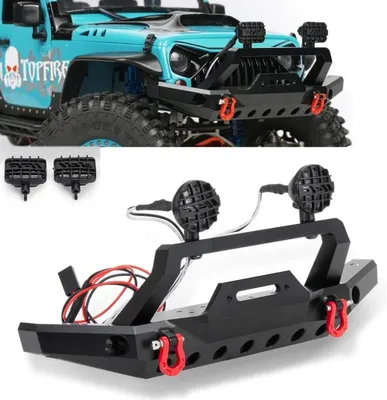 Productafbeelding van RC Crawler Bumper - Voorbumper Beschermer - RC Auto Beschermen - Stalen Constructie - 1/10 Schaal - Zwart