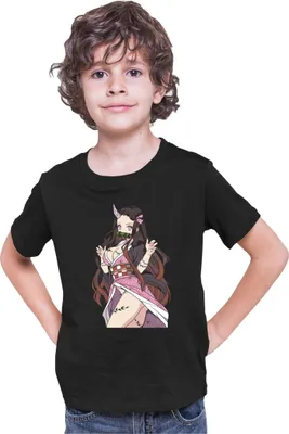 Produktbild von Kinder T-Shirt Demon Anime Slayer Kimetsu No Yaiba Nezuko Kamado 16, 7-8 Jahr - 128 / Schwarz