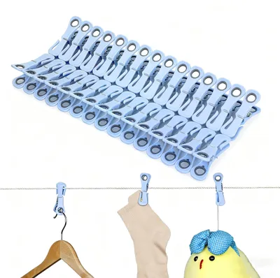 Image de Pinces à linge Cozary – 30 pièces, pinces à serviettes robustes, résistantes au vent, pour le linge et les sous-vêtements