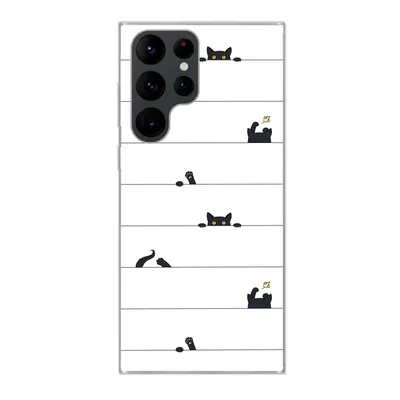 Produktbild von MuchoWow® Handyhülle Schutzhülle Hülle für Samsung Galaxy S22 Ultra Katze - Muster - Maus - Jungen - Mädchen - Kinder - Kinder Silikon Softcase Handy Hülle - Abbildung