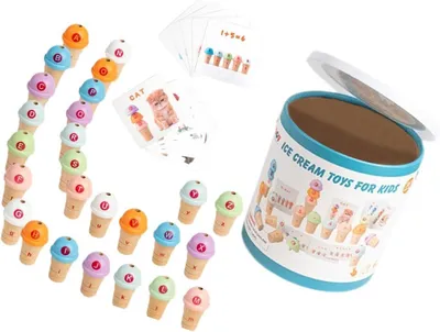 Produktbild von Eiscreme-Zähl- und Farbsortier-Stapelspielzeug für Kinder ab 3 Jahren