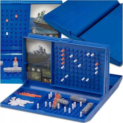 Produktbild von Schiffe Versenken Reisespiel Im Koffer Marine Battle Logik Strategie Fuer 2 Spieler Kompakt Taschenformat