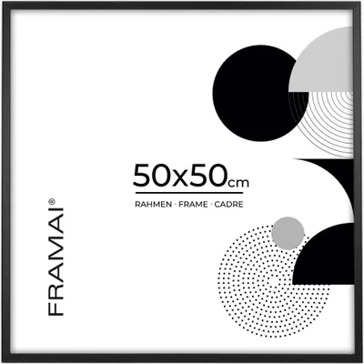 A product image for a picture frame, showing abstract geometric shapes and text indicating the size and type of frame.