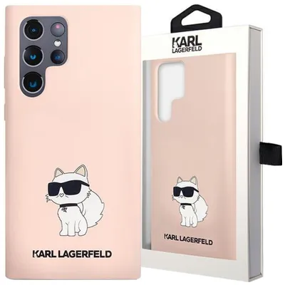Produktbild von Karl Lagerfeld KLHCS23LSNCHBCP S23 Ultra S918 hardcase pink Silicone Choupette Schutzhülle