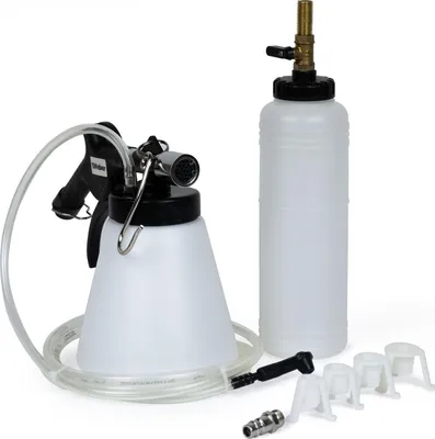 Produktbild von Vakuum Bremsenentlüftungs-Set Druckluftentlüftung 1l Fassungsvermögen mit Füllflasche Druckluft Entlüftung Set, manuell