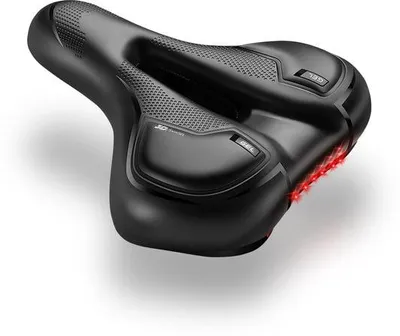 Image de Selle de vélo ergonomique avec amortissement et bandes réfléchissantes