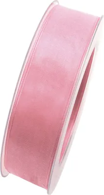 Produktbild von Organzaband mit formstablier Kante 25mm rosa 20m Rolle (1m=0,40EUR) Goldina