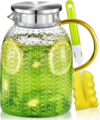 Produktbild von Wasserkaraffe Glaskaraffe Karaffe 1,8 Liter Glaskaraffe mit Deckel