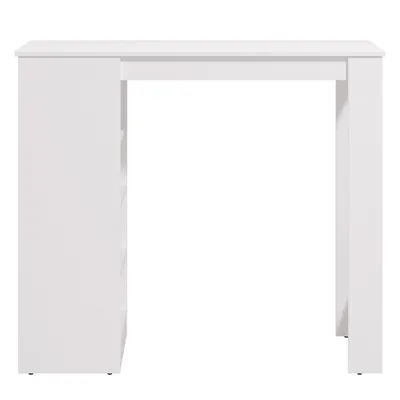 Produktbild von Homestyle4u Bartisch 120x50 cm Stehtisch Tisch Weiß Küchentisch Esstisch Tresentisch Holz Stauraum