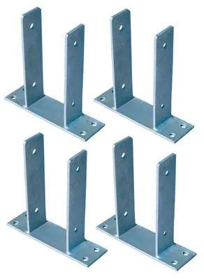 Produktbild von 4x U Pfostenträger für Zaunpfosten 9x9 cm zum Aufschrauben verzinkt Pfostenanker