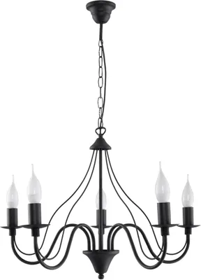 Produktbild von Kronleuchter E14 Ø 60 cm Schwarz Metall Rustikal Lüster