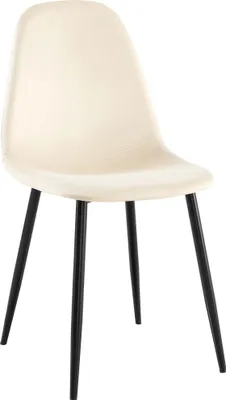 Produktbild von CLP Esszimmerstuhl Napier gepolstert mit Rückenlehne creme Material Samt